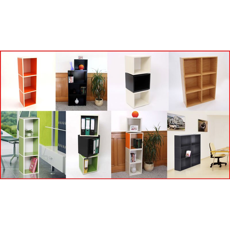 Set 3 cubos modulares M73, 100 cm, giratorios, Blanco - Homy.es