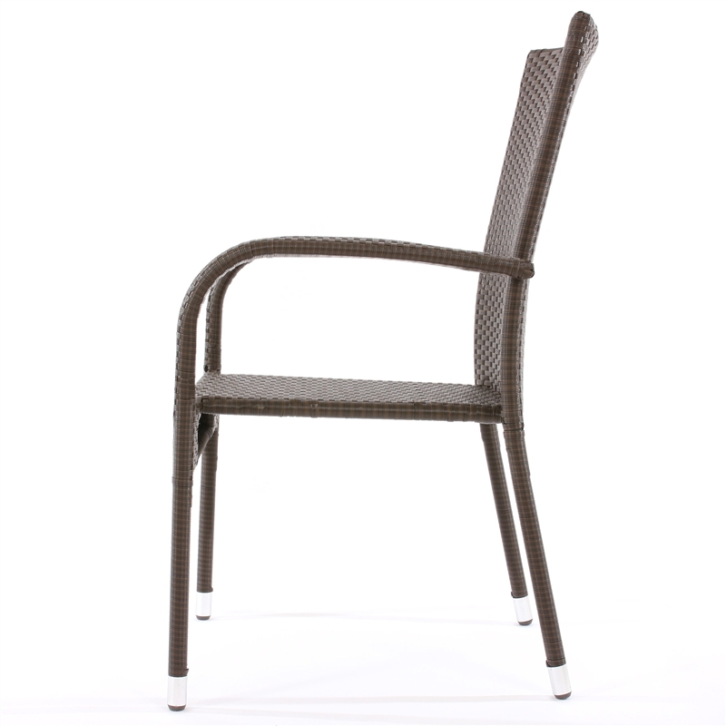 Silla apilable con reposabrazos de Poly Rattan para Jardín, Comedor