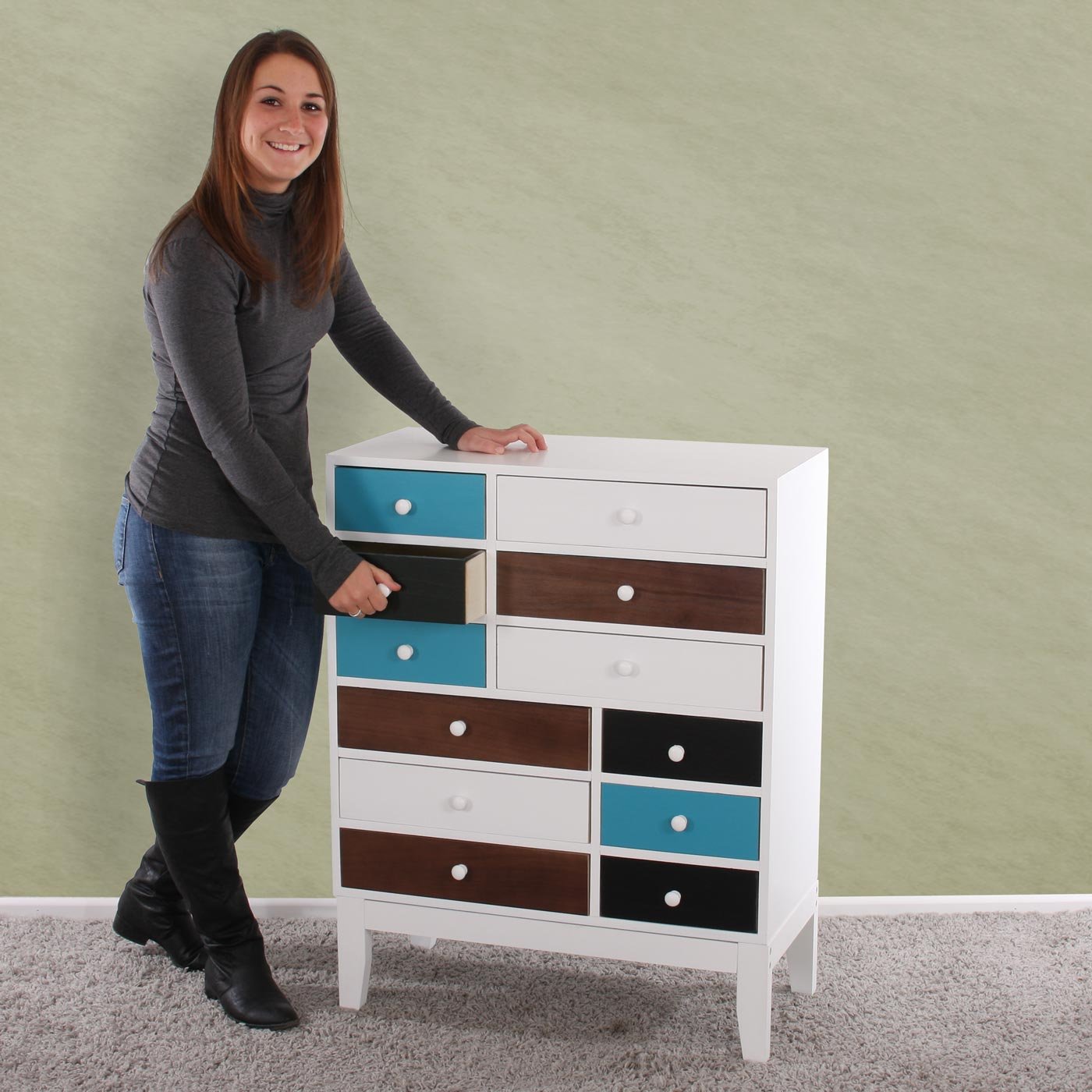 Aparador de Diseño de 94x74x35cm 12 cajones amplios - Homy.es