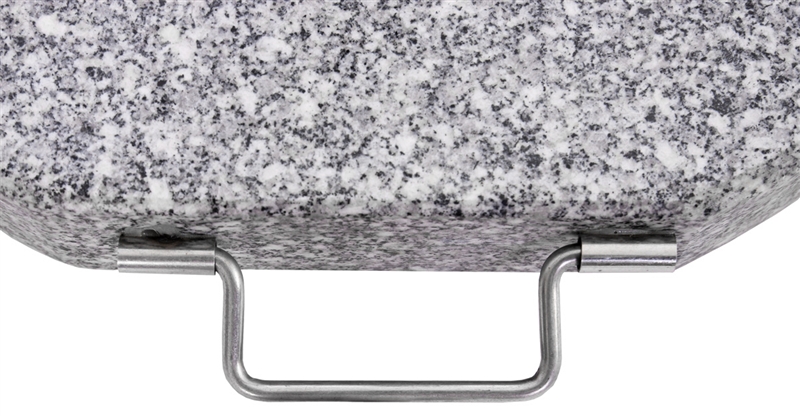 Soporte para sombrilla en Granito pulido y acero inoxidable de 30 kg