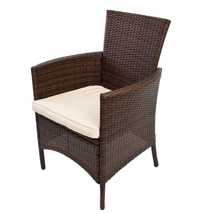 Lote 2 sillas de jardín PARMA, poly ratán/aluminio marrón - Homy.es