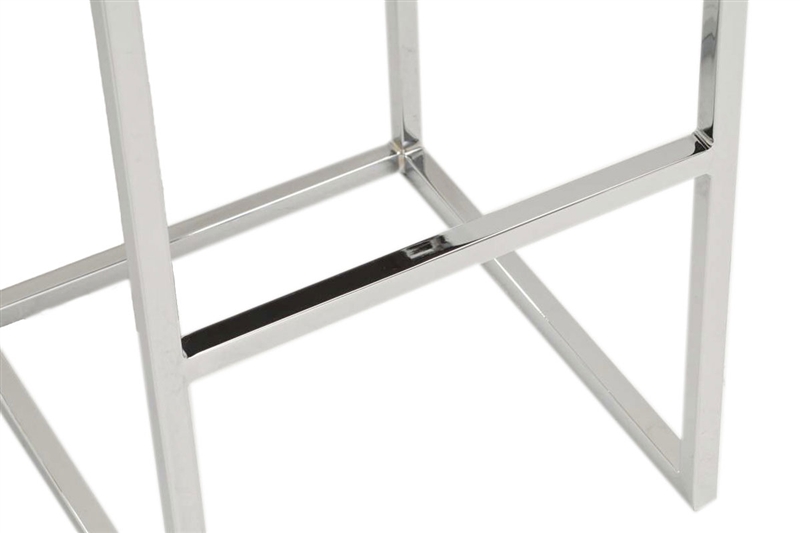 Taburete de Bar INES, en metal cromado, asiento y respaldo ...