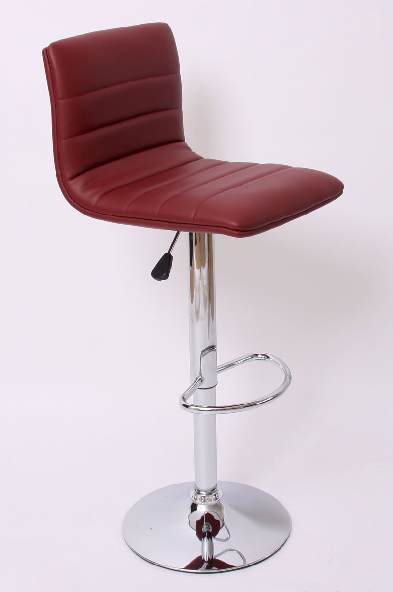 Lote 2 Taburetes LARVIK, base metálica, polipiel marrón - Homy.es