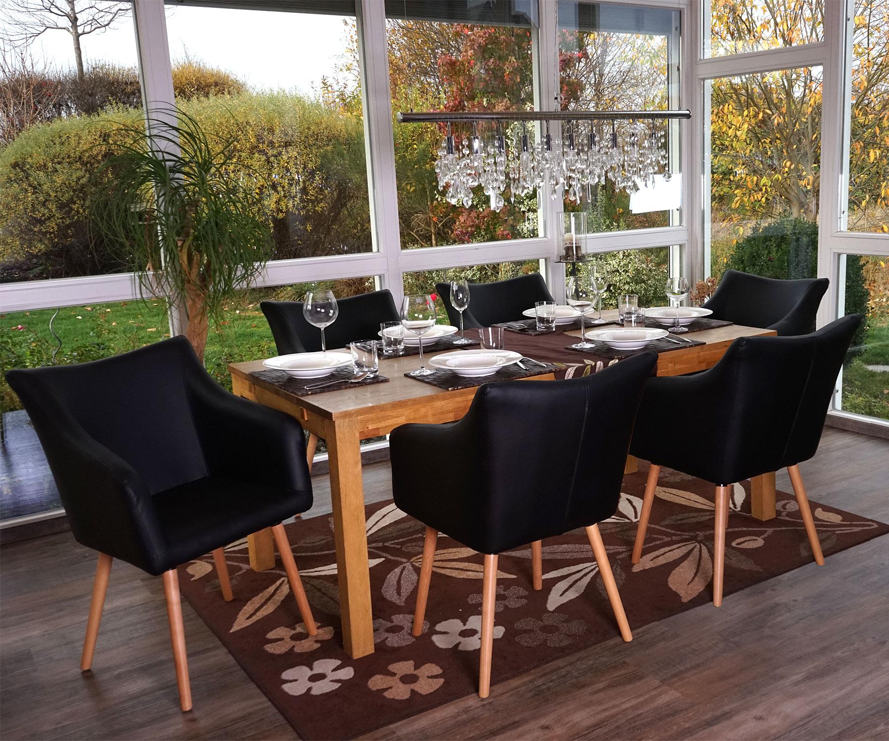 Silla de Comedor CAZORLA, Tapizada en Piel color Negro - Homy.es