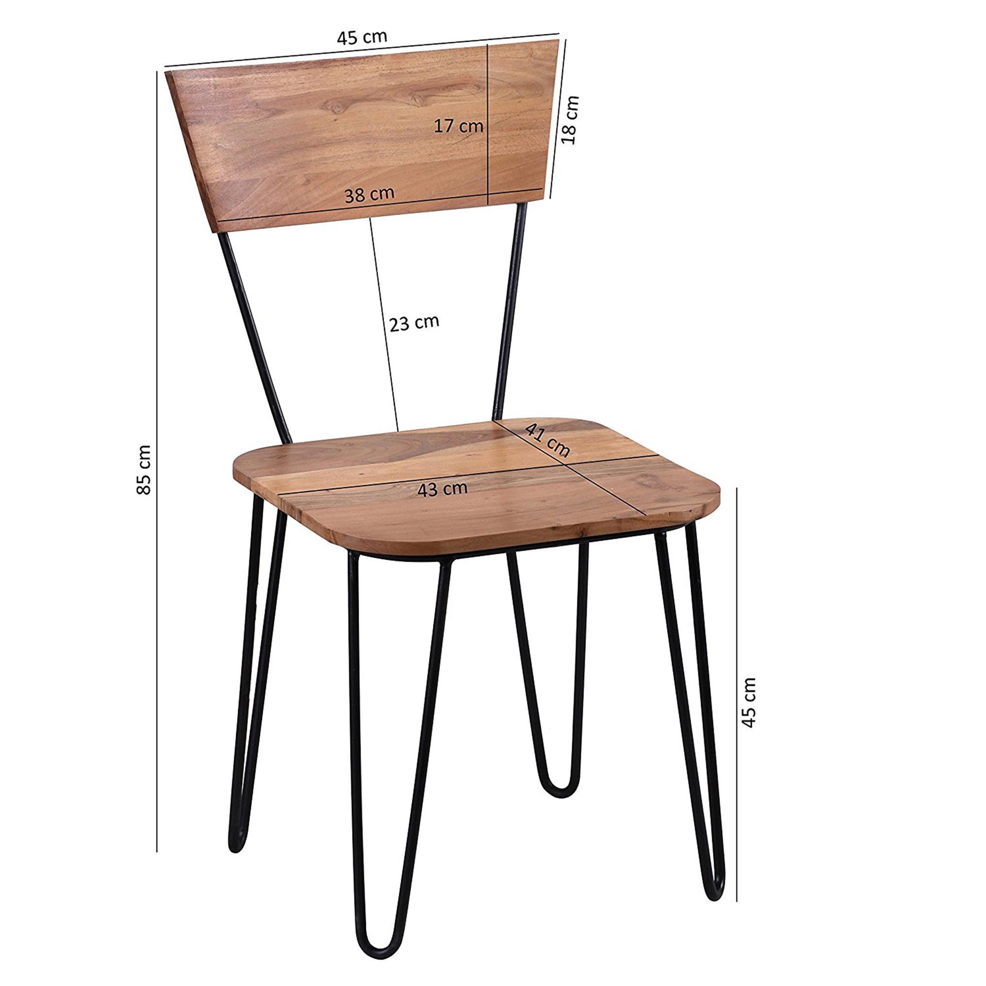 Conjunto 2 Sillas de Comedor OLVERA, madera de acacia - Homy.es