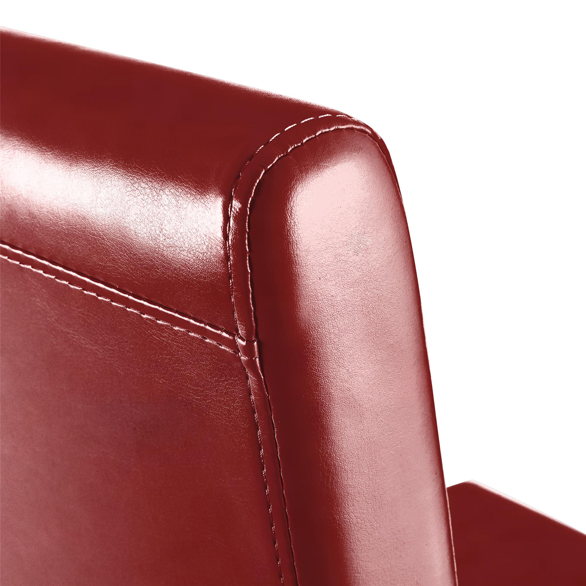 REACONDICIONADO Lote 2 sillas comedor LITAU, piel roja y patas oscuras